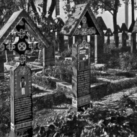 Merry Cemetery in Sapanta, Romania, February 1997.